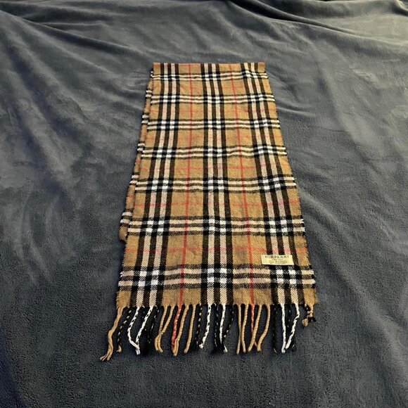 BURBERRY Beige nova check scarf 100% authentic lambswool from london england - Picture 5 of 6